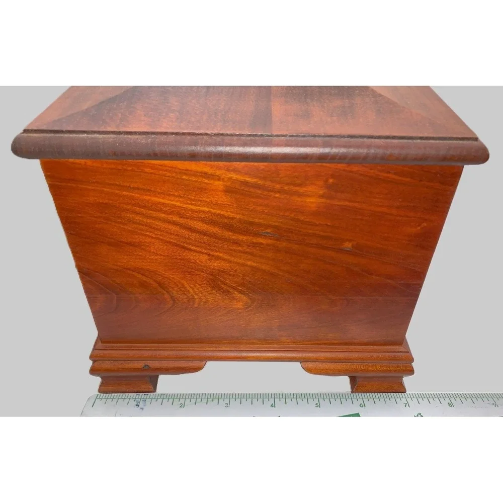 American Crafted Handmade Cherry Wood Box w Lid Funerary Ashes Storage, Keepsake